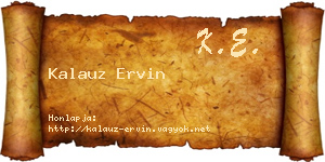 Kalauz Ervin névjegykártya